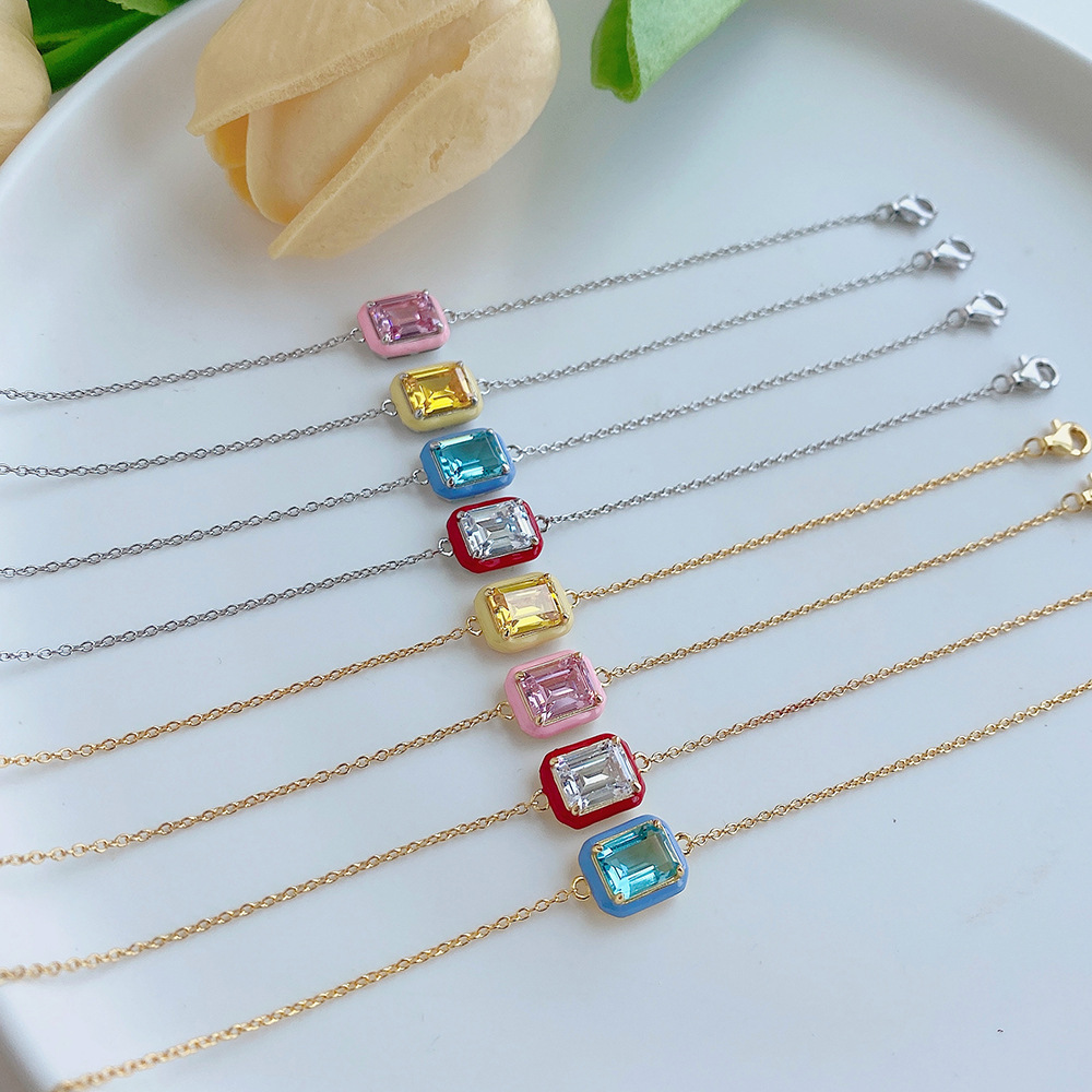 Fashion Heart Shape Sterling Silver Plating Inlay Zircon Bracelets 1 Piece