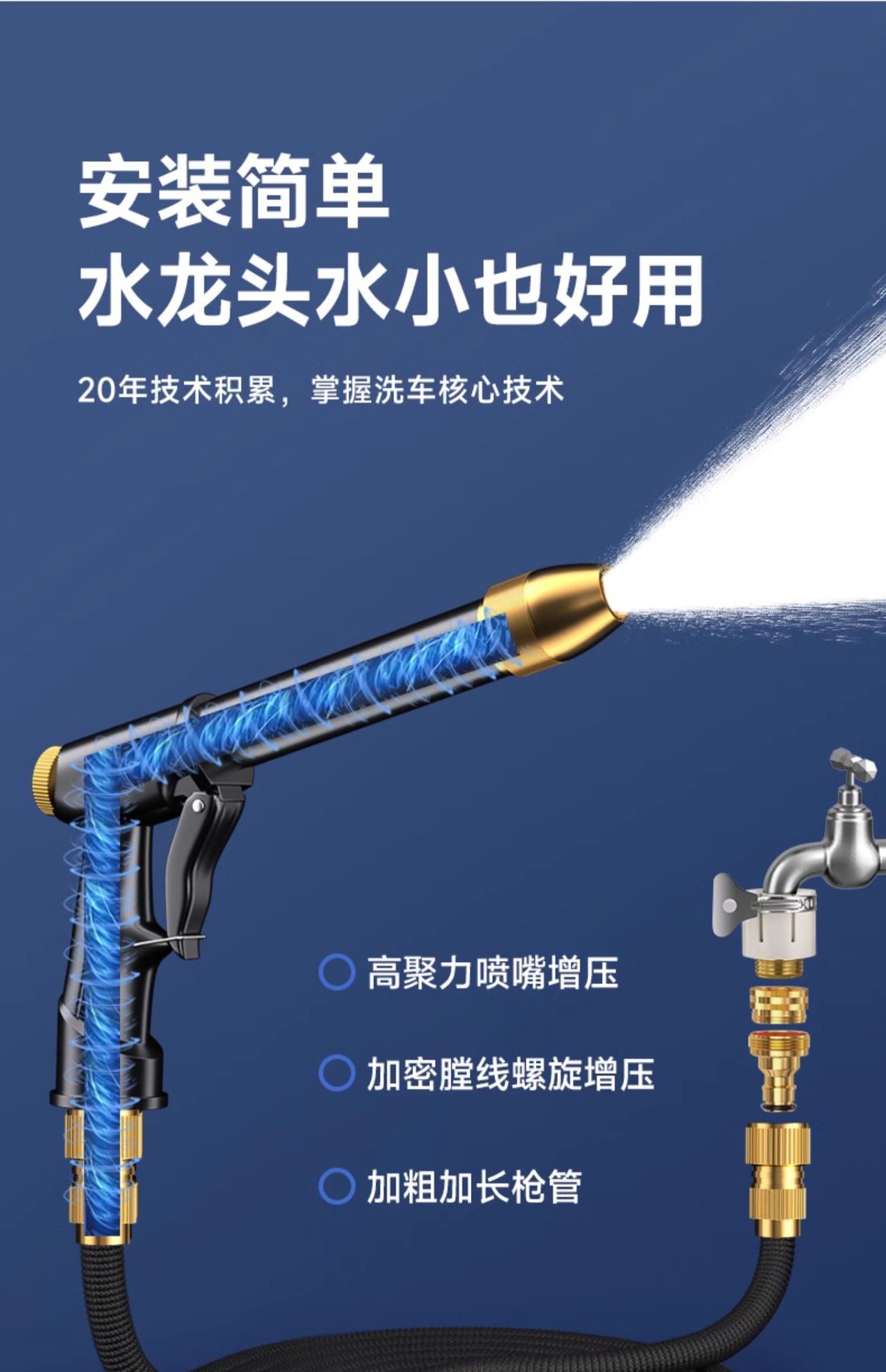 Car Wash Water Gun High Pressure Nozzle Hose