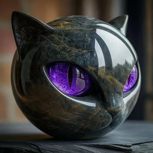 �羳��ƷLuxury Black Cat Stone Sculpture���A��؈ʯ��