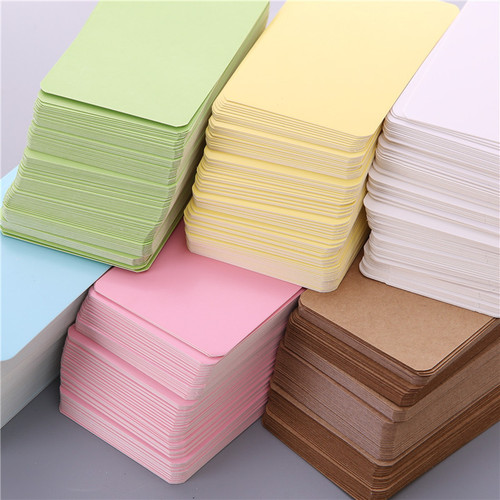 Blank card paper handwritten English words white hard cardboard small card message portable memory hand card