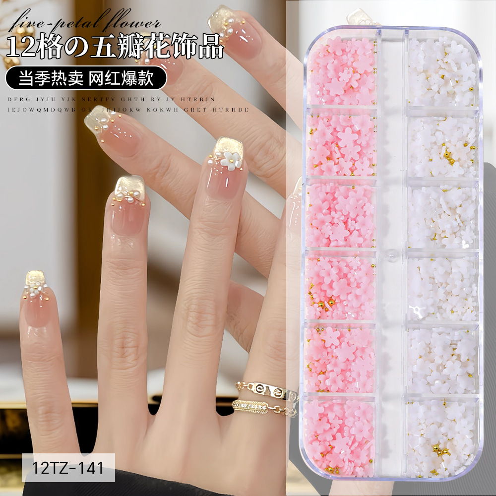 Gemas Planas de Resina para Uñas de Cinco Pétalos Decorativo DIY para Arte de Uñas image 6
