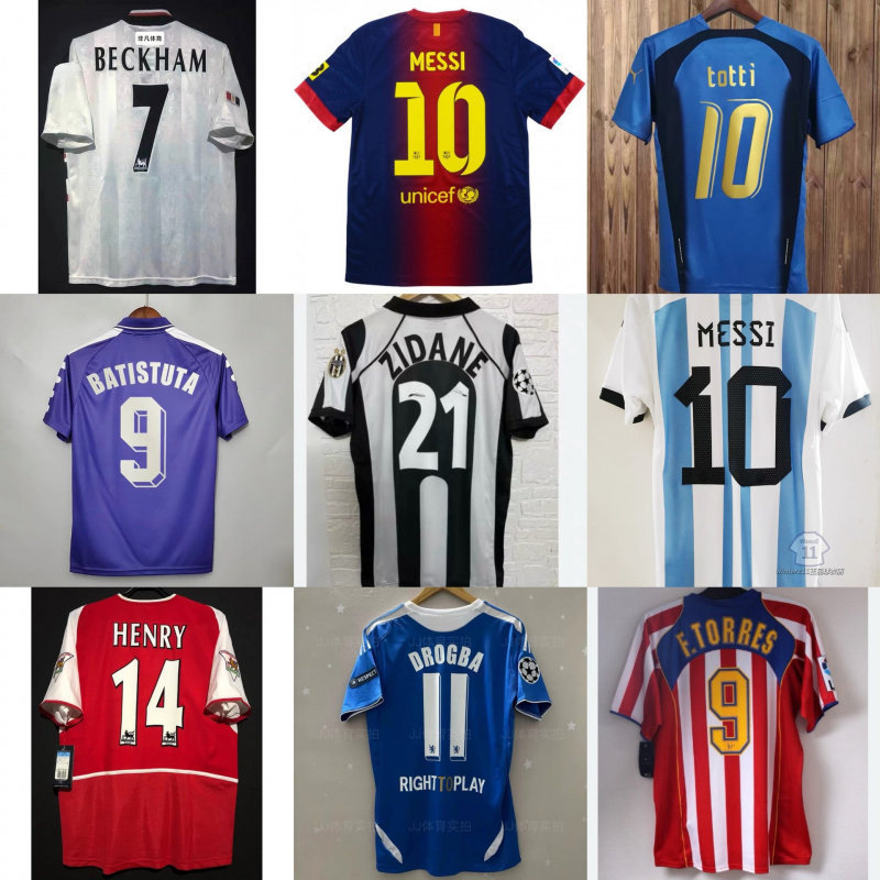Classic Football Jerseys, Popular Retro Jerseys, Ac Milan, Ronaldo, Zidane, Maldini, National Team Uniforms