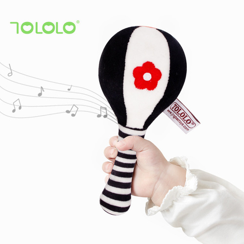 TOLOLO newborn black and white sand hammer hand rattle baby visual training hand dumbbell baby toy