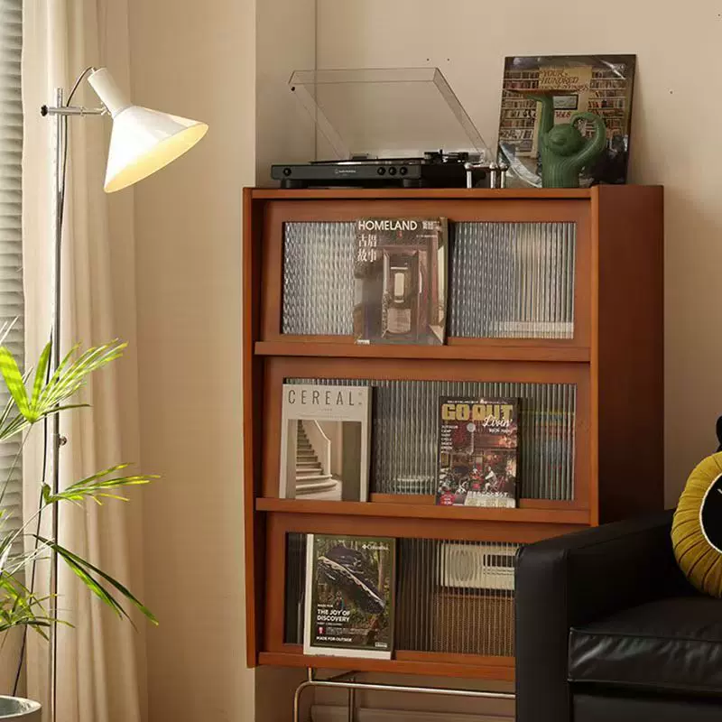 北欧置物柜实木餐边柜复古三斗柜日式客厅电视沙发边柜储物靠墙柜