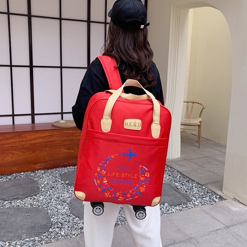 スーツケース万向輪子母バッグ旅行バッグ軽便出張旅行多機能搭乗バッグオックスフォード布印ロゴ