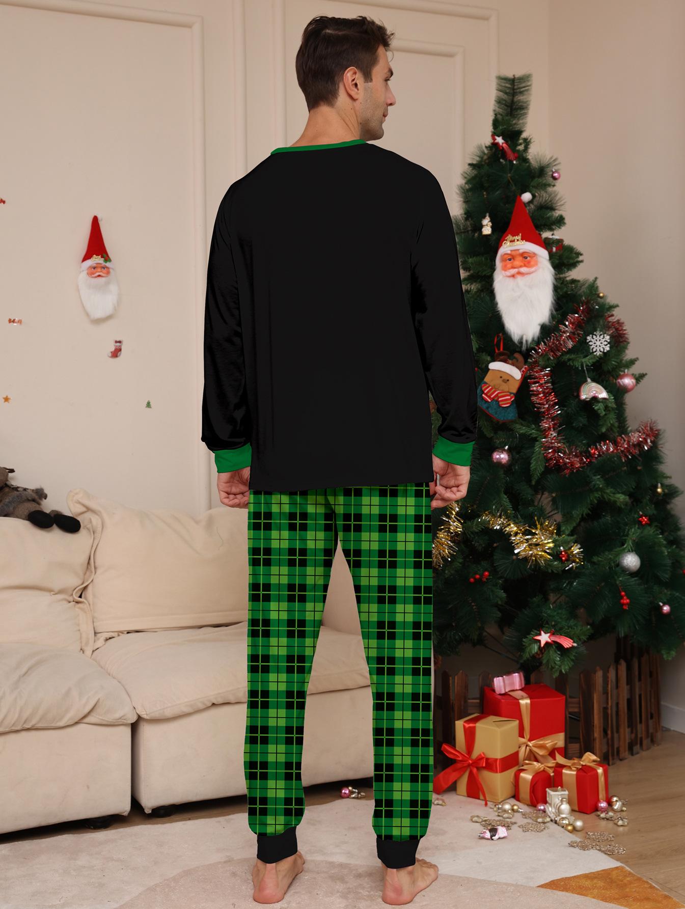 Christmas Dinosaur Letters Christmas Family suit printed homewear pajama set_voghion.com