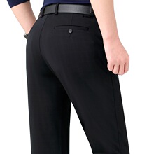 2025秋冬新款中年男士休闲裤直筒长裤男裤厚款高腰宽松爸爸装长裤