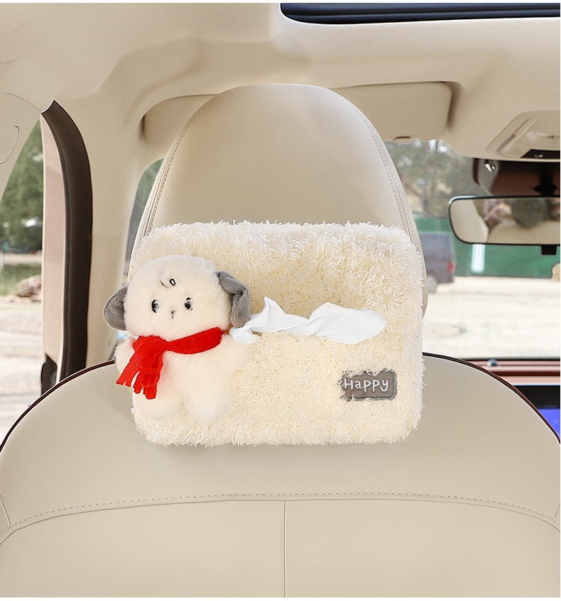 Creative Car Tissue Box Hanging Cartoon Cute Car Interior Paper Box Car Armrest Box Decoration Supplies Women