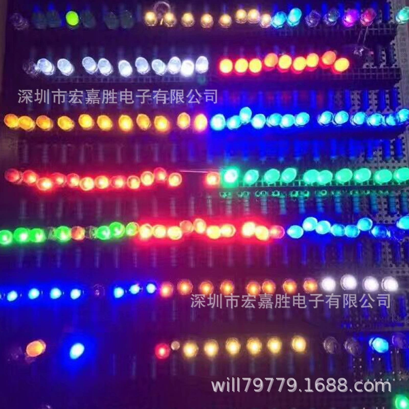 Пластинка светодиодов LED круглого головы 10 мм, четырехугольный ян-цветной светодиод, три цвета RGB красный и зелёный орхидея прозрачный