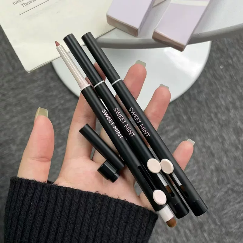 Double-sided lip pencil, three dimensional lipstick, contouring, plump lips effect