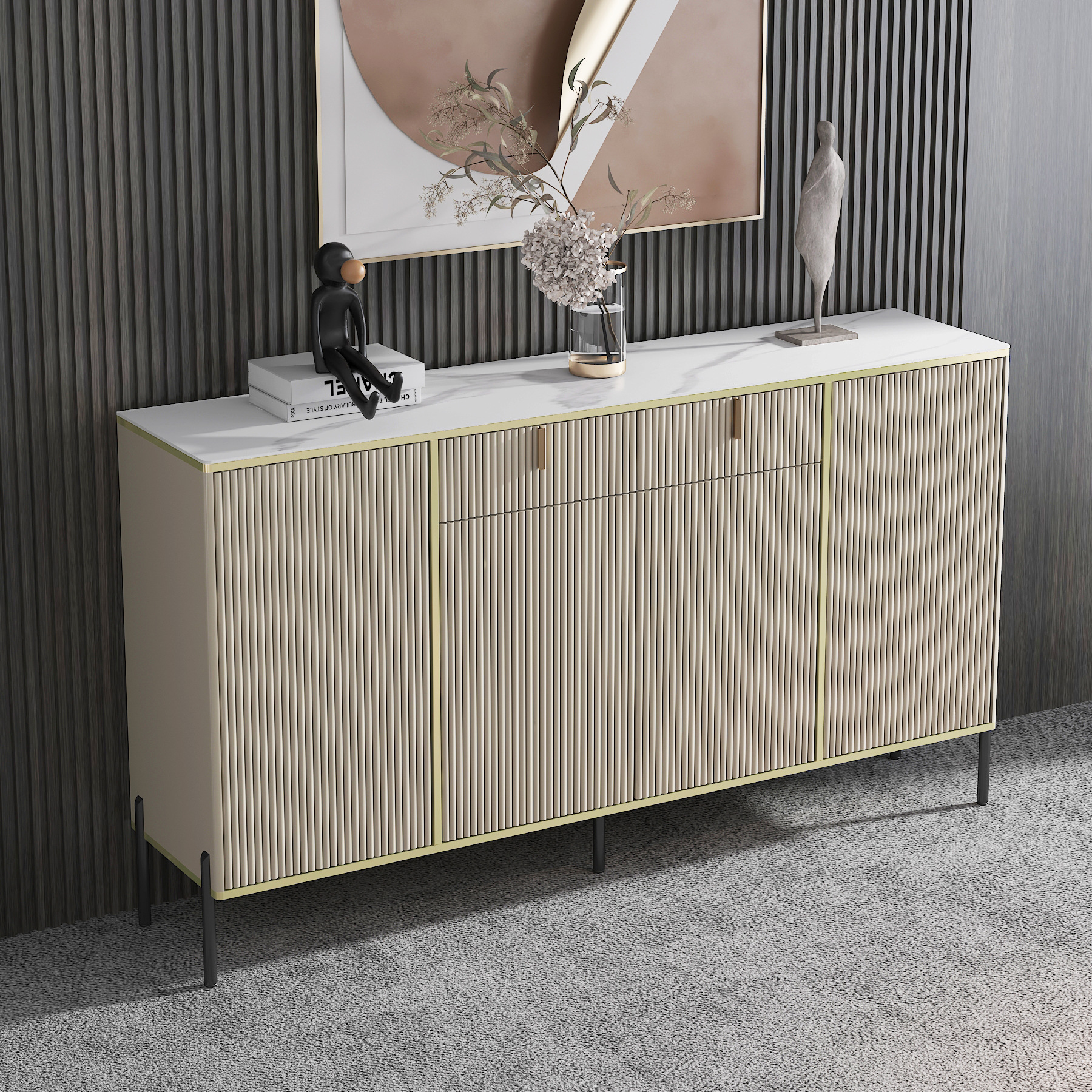 바위 접시 바탕 화면 160 회색 4 문 160*35*95cm