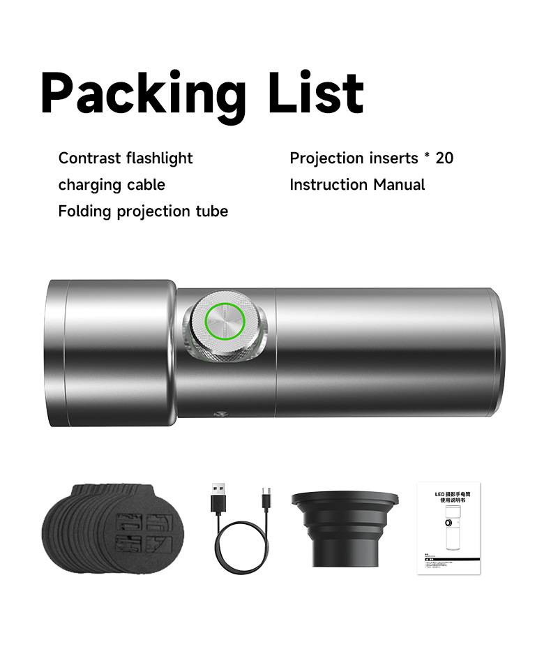 Photography Flashlight, Imaging Light Insert, Magnetic Attachment, Modeling Flashlight, Light Effect Beam Tube, Portable High-Power Flashlight