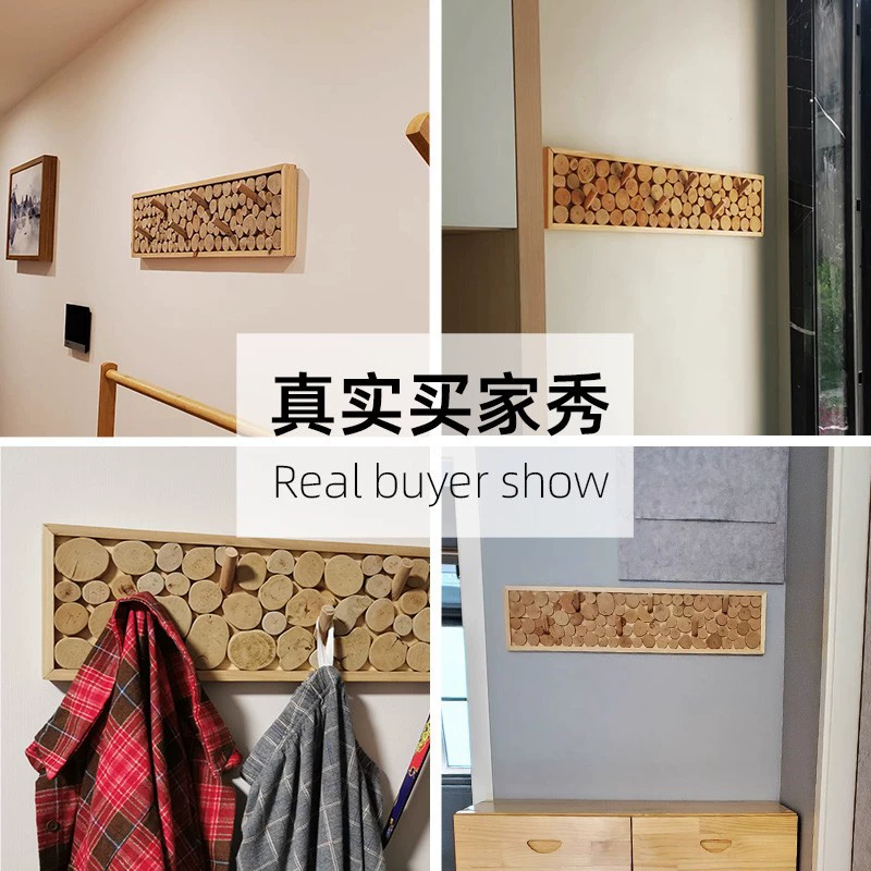 居慢生活 Handmade Household solid wood Nordic Hook Living Room Porch Hat Hook Hook Wall Hanging Door Hook Hook Creative