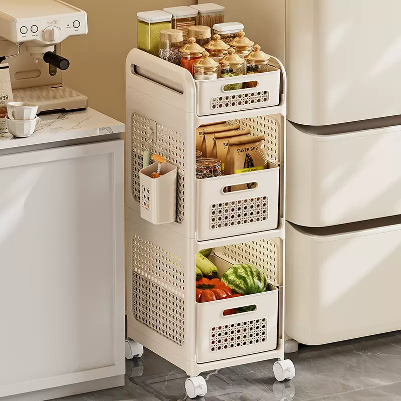 厨房下水槽置物架夹缝多层小推车家用抽屉式果蔬菜多功能收纳架子