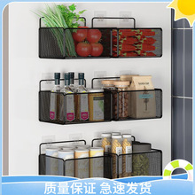 厨房冰箱置物架侧收纳侧面蔬菜姜葱蒜篮子筐盒挂墙边侧免孔。