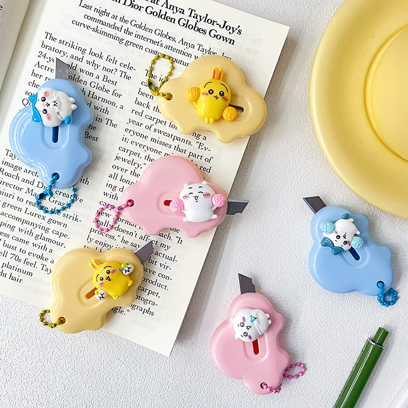 Cartoon doll, small handheld pocket knife for elementary school students, handmade