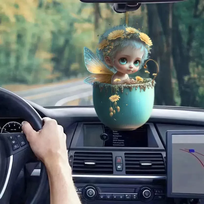 Симпатичные чайные чашки эльф акриловой подвески для трансграничного плоского автомобиля