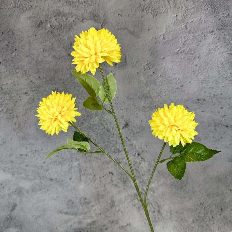 Crisantemo Artificial de 3 Cabezas, Crisantemo Ping Pong, Arreglo de Decoración para Bodas y Hogar, Hortensia, Diente de León, Adornos de Flores Artificiales al por Mayor