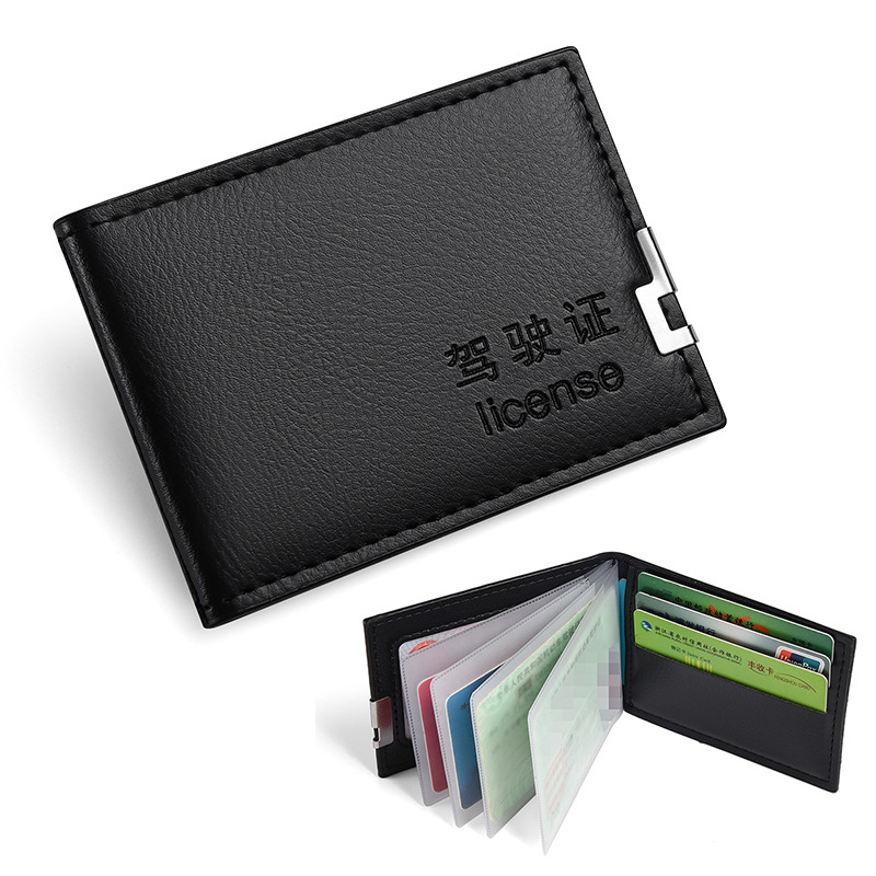 Funda de cuero para licencia de conducir, funda para tarjeta multifuncional para hombre, funda para tarjeta para licencia de conducir, carpeta para licencia de conducir, funda protectora dos en uno, bolsa de identificación
