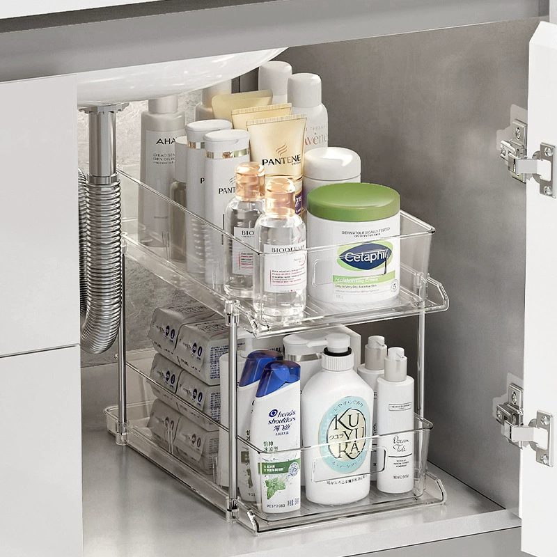 Lower sink floor-standing storage rack bathroom cabinet drawer basket bathroom handheld table sorting layer storage rack