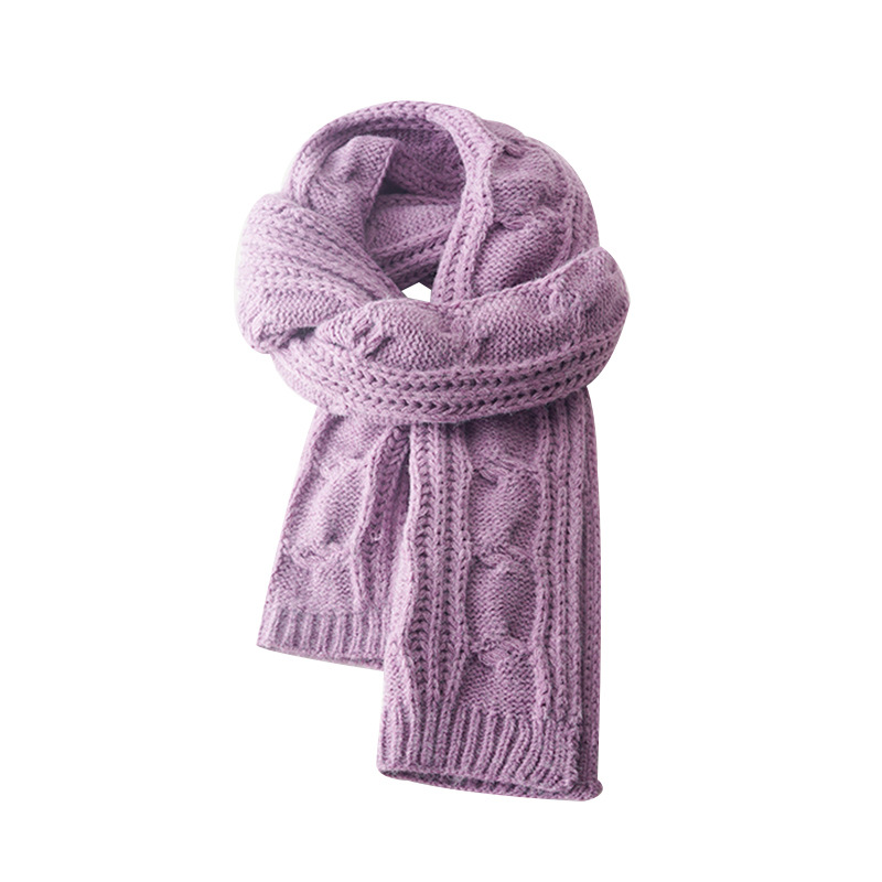 Damen Strickschal Einfarbig Dicker Warmer Winterschal Loop_voghion.com
