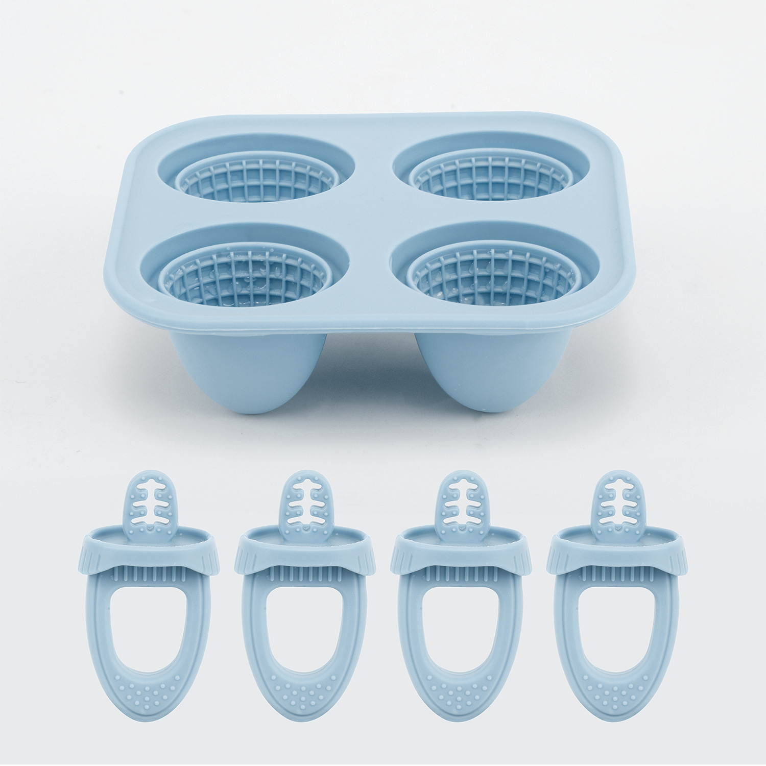 Molde de helado silicona de grado alimenticio hecha casera helados helados molinos de queso para bebés helados de dientes