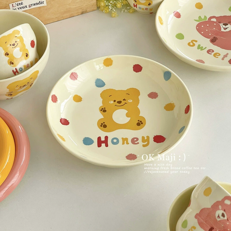 Dinner plate, palette, children's brand cute ceramic set