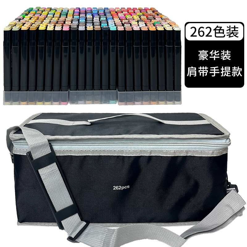 Directo de fábrica de doble cabeza marcador Portátil Bolsa aceitosa acuarela pluma pintura diseño 24 colores 48 colores 80 colores en stock