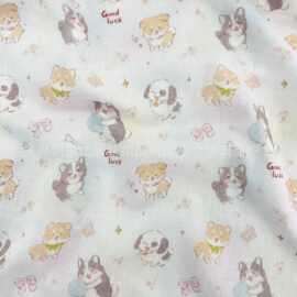 全棉数码印花精梳棉水洗 A类双层纱布纯棉婴童睡衣家居服床品布料