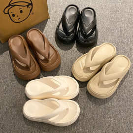 增高厚底人字拖女夏季eva踩屎感外穿防滑洗澡家居沙滩夹脚凉拖鞋