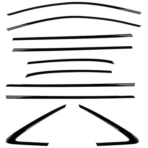 17- Audi A5 window trim strips black modified Black Warrior special body decoration bright strips blackened