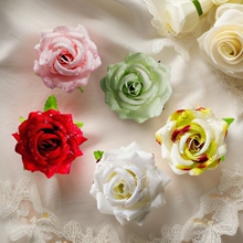 6厘米露珠玫瑰水滴五角玫DIY手腕花玫瑰花头礼盒装饰假花手工