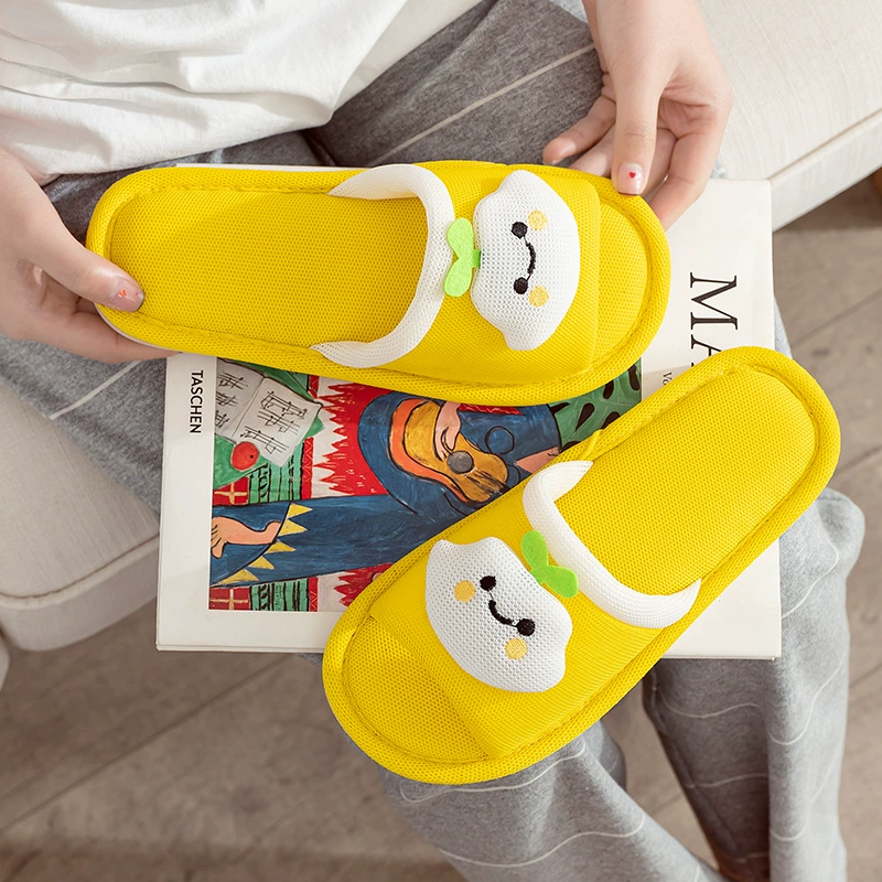 Четыре сезона пара тканевые тапочки женские весенние и осенние льняные комнатные хлопчатобумажные дома