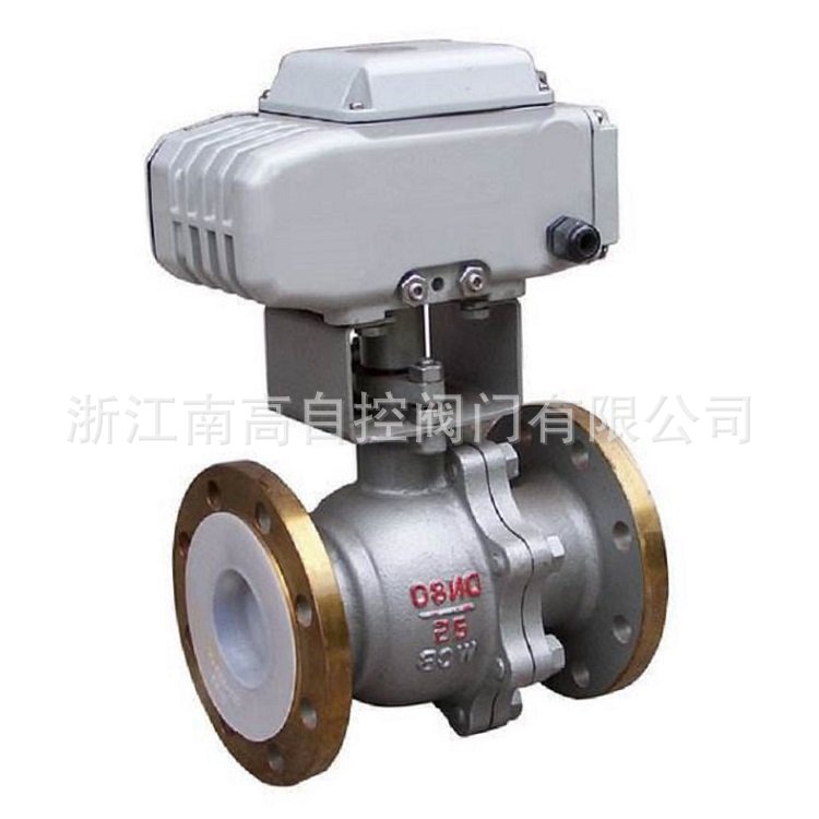 Q941F-16P 电动不锈钢法兰球阀 软密封衬氟法兰连接  不锈钢电动
