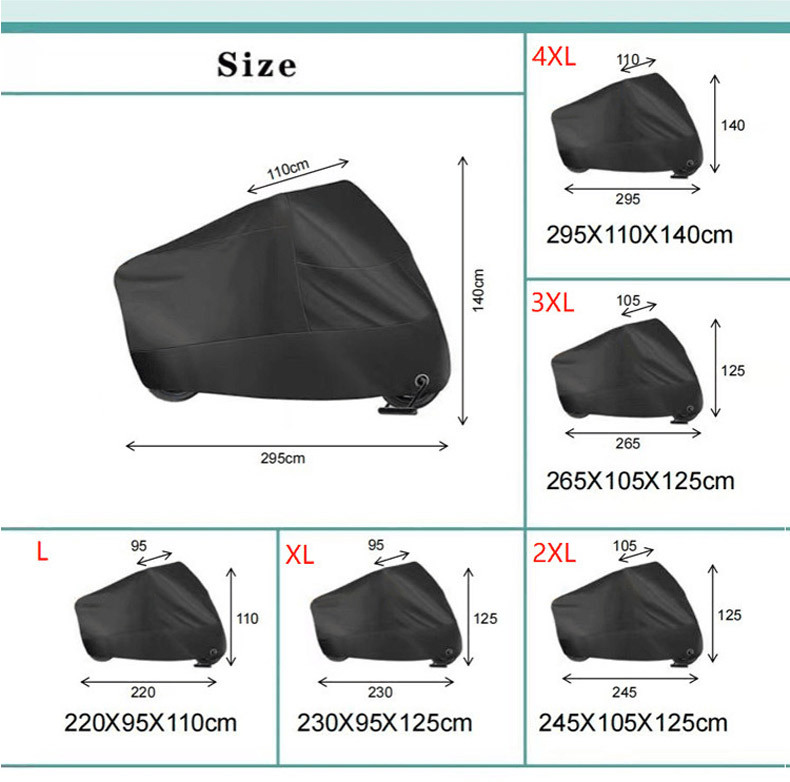 Cross-border popular motorcycle cover, thickened for sun and rain protection, suitable for all seasons, dustproof and sun-resistant cover for electric vehicles