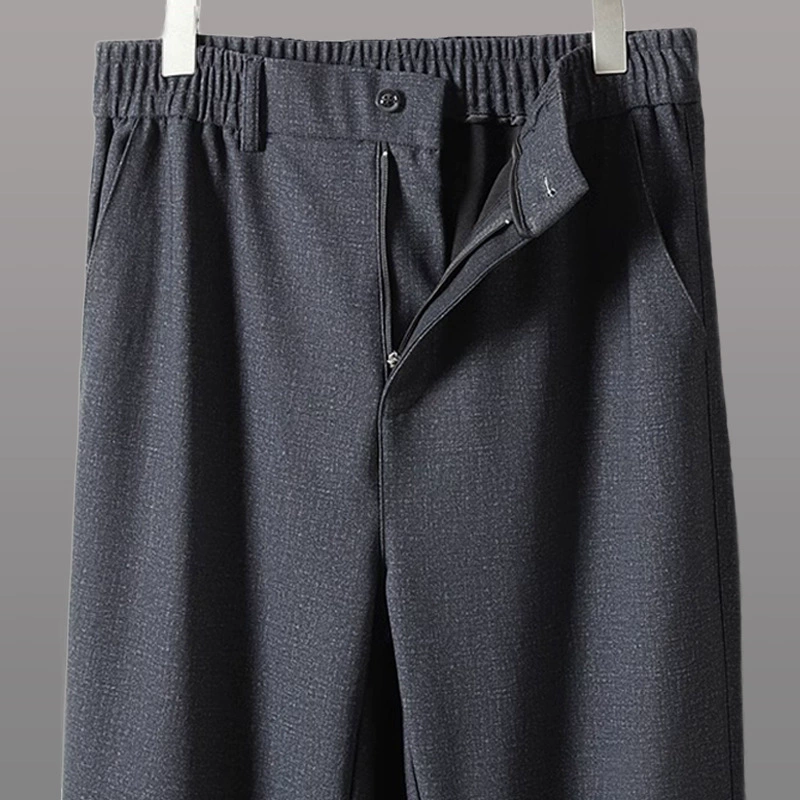Весенние и осенние брюки для пап, свободные эластичные брюки с эластичной талией, прямые брюки для мужчин среднего и пожилого возраста, Новые повседневные брюки для пожилых людей