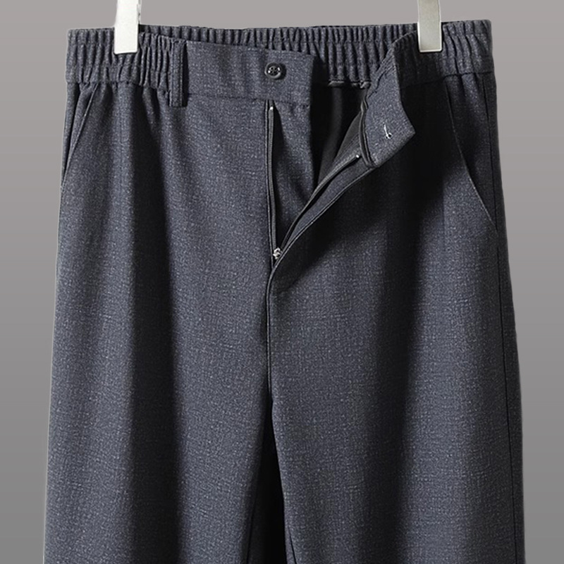 Spring and Autumn dad pants elastic waist loose stretch trousers middle-aged and elderly men's straight pants new casual pants for the elderly Spring and Autumn dad pants elastic waist loose stretch trousers middle-aged and elderly men's straight pants new casual pants for the elderly