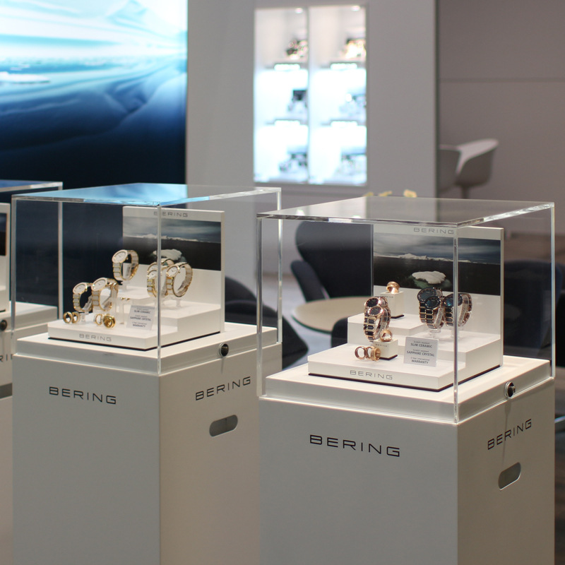 木头手表展示架白色眼镜展示柜高档手表玻璃柜台木质眼镜商超货架