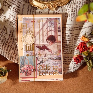 Mu dyed postcard echo song retro oil painting gift creative thank you card message greeting card desktop decoration card