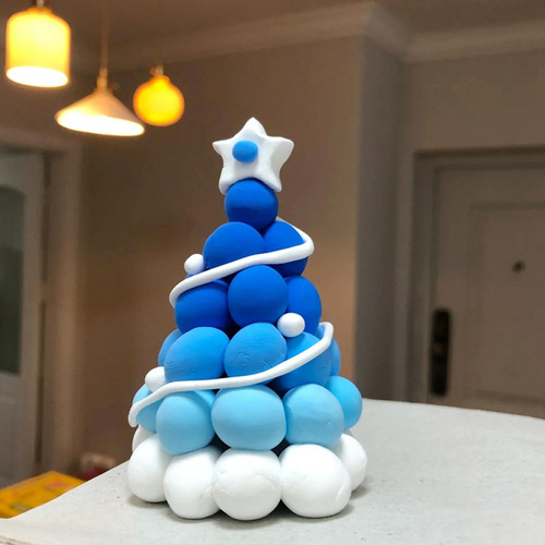 Xiaohongshu's same ultra-light clay handmade Christmas tree DIY colorful Christmas tree clay Christmas creative gift