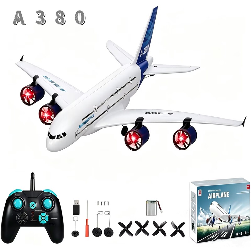 Cross-Border Remote Control Glider A380 Passenger Aircraft Foam 3.5-Channel Rear-Thrust Dual-Power Remote Control Inorganic Model Cross-Border Remote Control Glider A380 Passenger Aircraft Foam 3.5-Channel Rear-Thrust Dual-Power Remote Control Inorganic Model