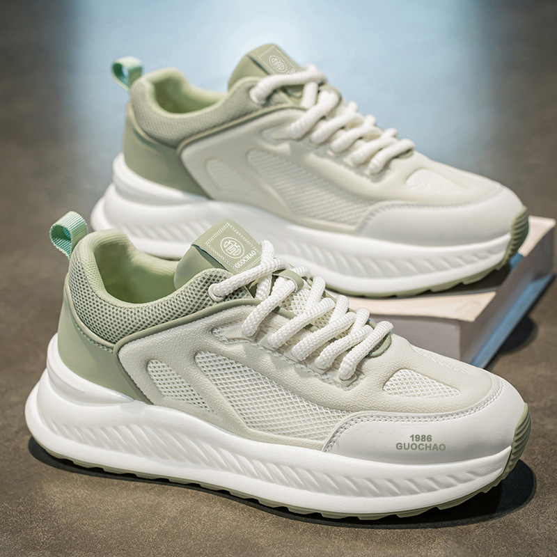 Zapatos Deportivos para Hombre 2025, Nuevos Zapatos Transpirables de Malla Hueca para Otoño, Casuales, Versátiles, Juveniles, que Aumentan la Estatura, para Correr, a la Moda