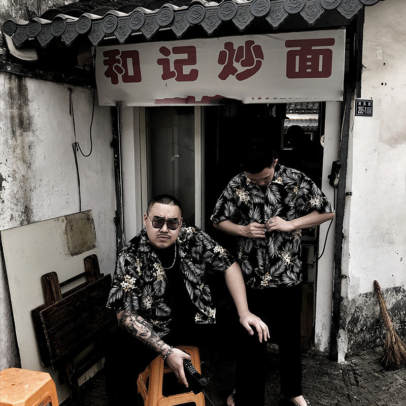 Floral Shirt Mori Mountain Group Boys Handsome Hawaiian Casual Cool Style Summer Retro Printed Short-Sleeve Beach Shirt