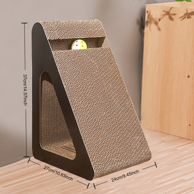 Rascador para Gatos Triangular Grande de Cartón Corrugado Resistente a los Arañazos, Juguete para Gatos Antiarañazos para Sofá