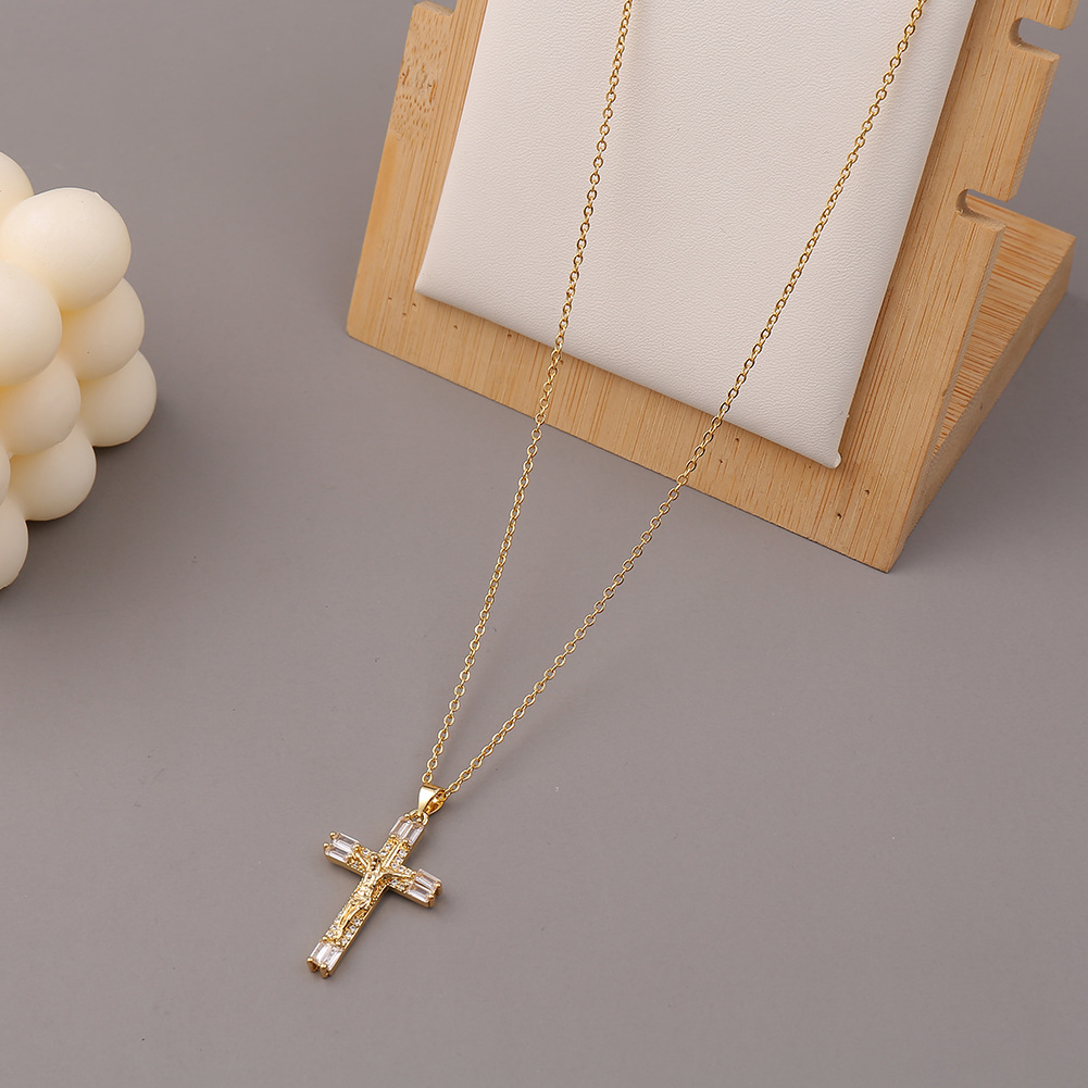 retro religious geometric necklace