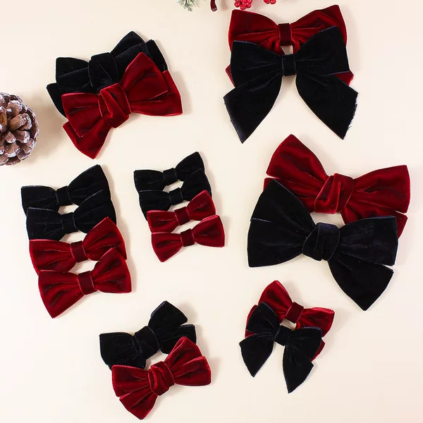 Velvet Ribbon Accessories for Gift Box Decoration, Hair Accessories, Semi-Finished Bow Ties Wholesale