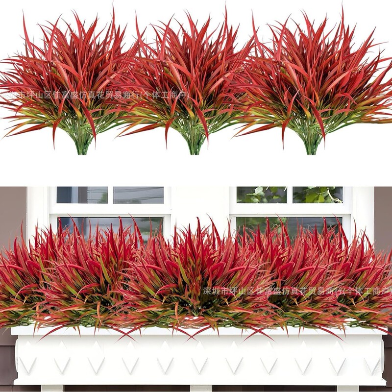 Cross-Border 5-Branch Artificial Green Plant Plastic Flower Artificial Greenery for Garden Entrance Indoor and Outdoor Decoration
