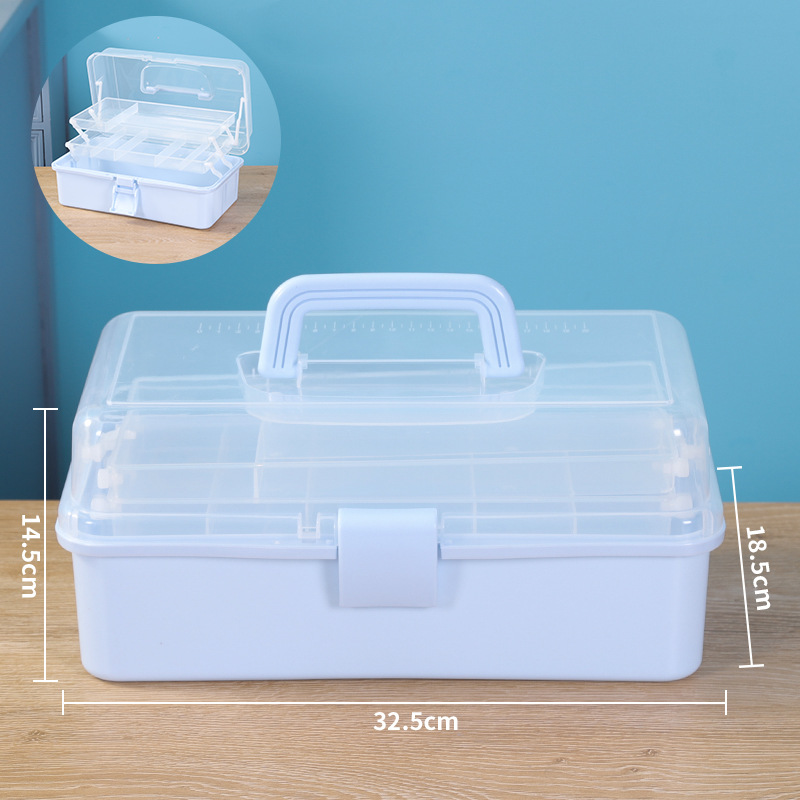 561 3 층 대형 분할 블루 32.5*19.5*14.5