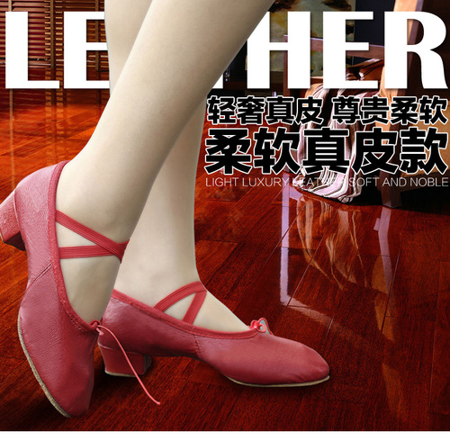 Shoe Teacher Perform Two Belly Dancing Soles, Three Sarong Practice Soft Sole Yoga Ballet Shoes Folk Dance Shoe Skill Shoe