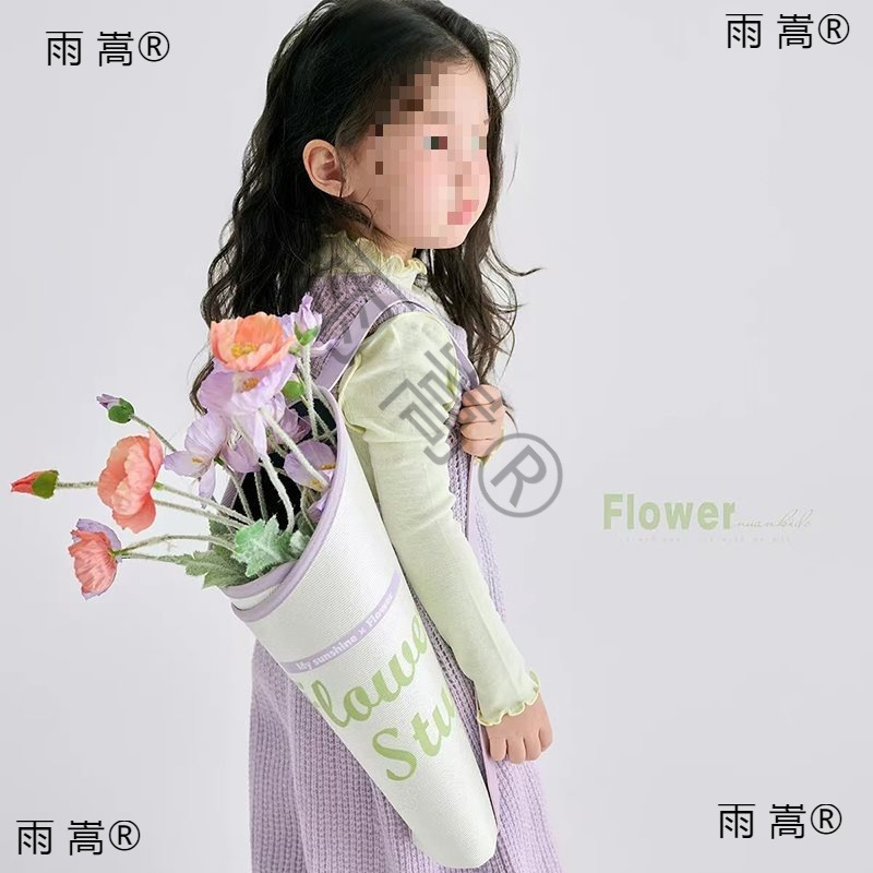 New Kidsren's Photography Clothing Props Spring Purple Girl Art Photo Shoot Baby Holding Flowers Backpack Flowers